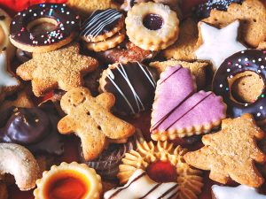 A variety of holiday sweets and cookies
