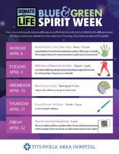  A list of events for TAH 2024 Blue & Green Spirit Week